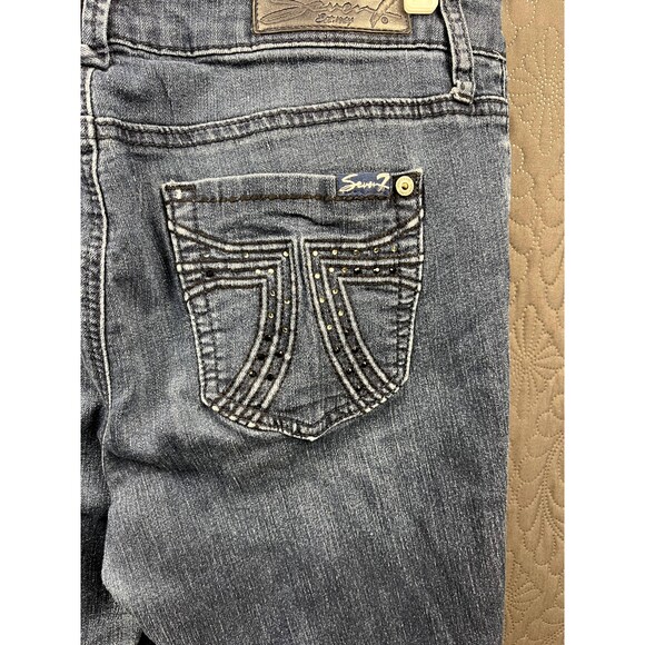 Seven 7 Embellished Cropped Ankle Jeans Summer Chic Cute Work SZ 10:Pre-owned - Picture 3 of 7